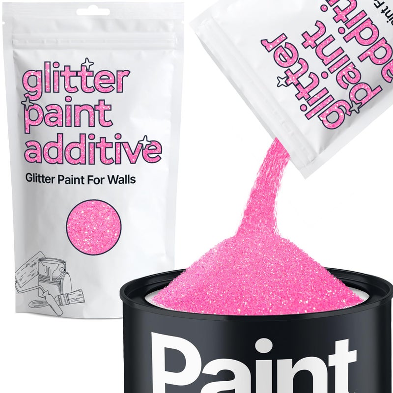Hemway Glitter Paint for Walls Baby Pink Iridescent Additive Emulsion Latex Acrylic Sparkles Interior Painting 100g / 3.5oz - Image 1